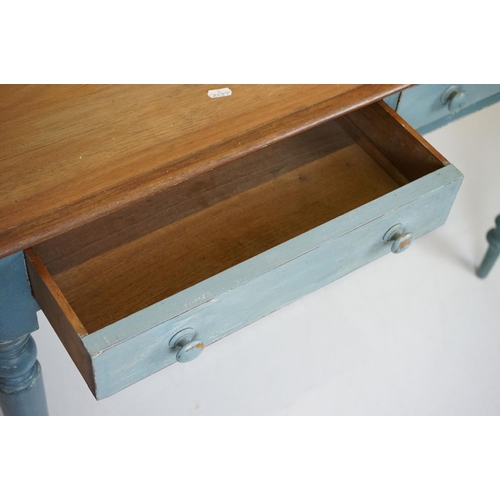 644 - 19th Century Pine side table with 2 drawers.