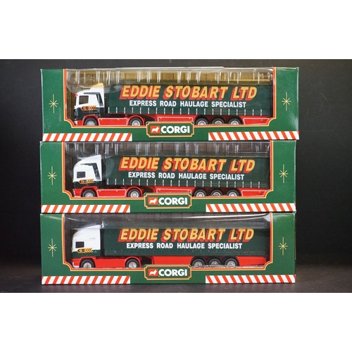 1180 - 14 Boxed Corgi Eddie Stobart diecast models to include Heavy Haulage 1:50 ltd edn Scammell Contracto... 