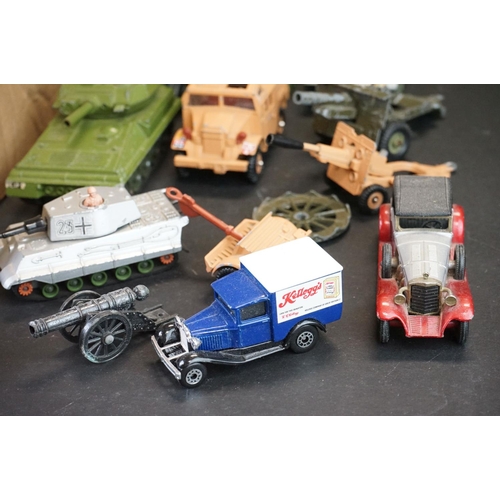 1183 - Around 40 mid 20th C onwards play worn diecast models to include Corgi, Dinky, Matchbox, Zylmex and ... 