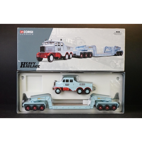 1187 - Boxed Corgi Heavy Haulage 17601 Hills of Botley Scammell Constructor and 24 Wheel Low Loader diecast... 