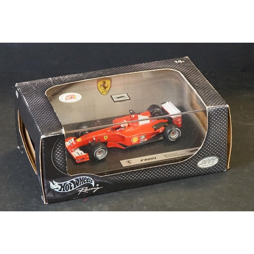 1189 - Four boxed Mattel Hot Wheels Racing F1 Ferrari diecast models to include 1/43 50213 Michael Schumach... 