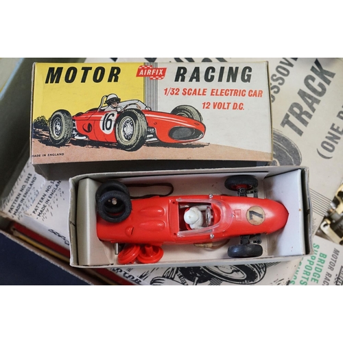 Quantity of Airfix Motor Racing to include boxed MR15 set containing 2 x slot cars built and part b