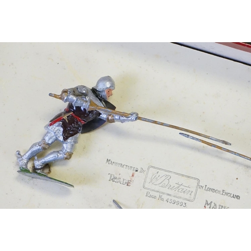 402 - Three boxed Britains Historical Series metal figure sets to include 1664 - Knights of Agincourt (Foo... 