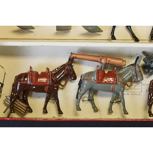 405 - Two boxed Britains metal figure sets to include No. 28 British Soldiers - Mountain Artillery with Mu... 