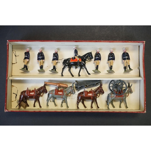 405 - Two boxed Britains metal figure sets to include No. 28 British Soldiers - Mountain Artillery with Mu... 