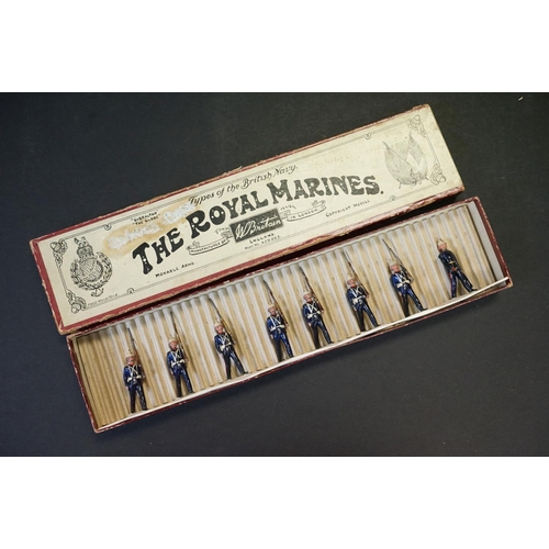 408 - Three boxed Britains metal figure sets to include No. 35 Types of the British Navy - The Royal Marin... 