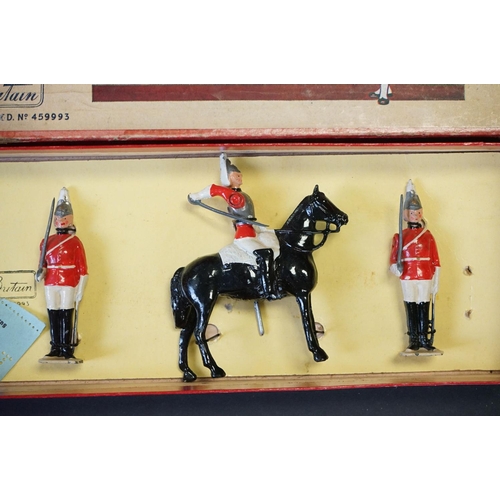 410 - Four boxed Britains ' Regiments Of All Nations ' metal figure sets to include 120 Coldstream Guards ... 