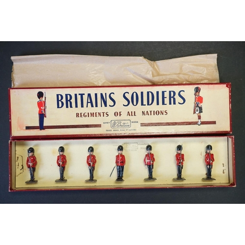 410 - Four boxed Britains ' Regiments Of All Nations ' metal figure sets to include 120 Coldstream Guards ... 