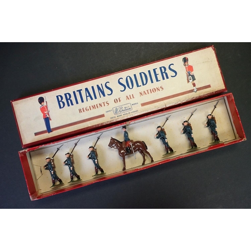 412 - Four boxed Britains ' Regiments Of All Nations ' metal figure sets to include No. 1898 British Infan... 