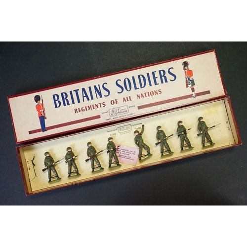 412 - Four boxed Britains ' Regiments Of All Nations ' metal figure sets to include No. 1898 British Infan... 
