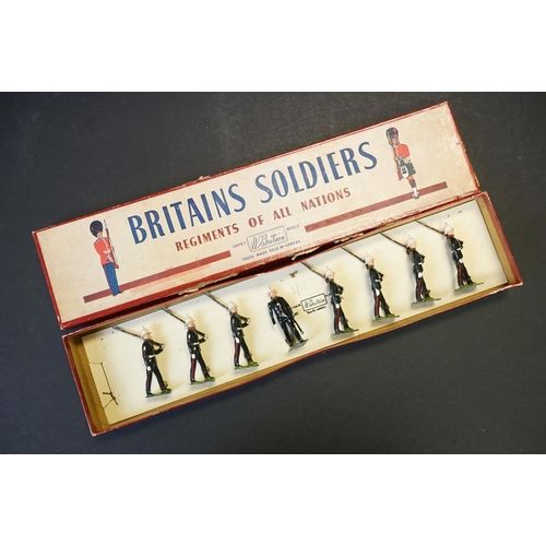 412 - Four boxed Britains ' Regiments Of All Nations ' metal figure sets to include No. 1898 British Infan... 