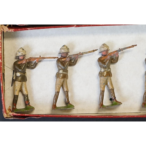 414 - Four boxed Britains ' British Soldiers ' metal figure sets to include No. 119 The Gloucestershire Re... 