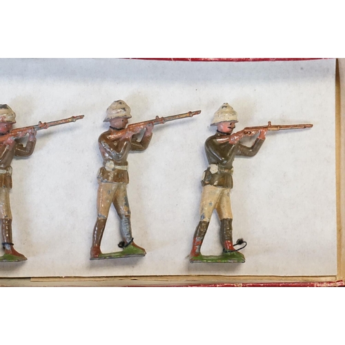 414 - Four boxed Britains ' British Soldiers ' metal figure sets to include No. 119 The Gloucestershire Re... 