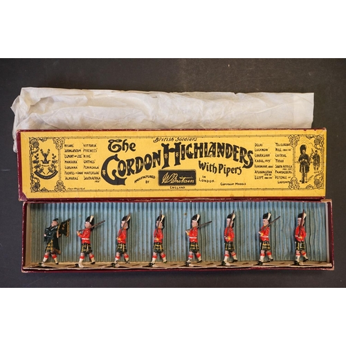 414 - Four boxed Britains ' British Soldiers ' metal figure sets to include No. 119 The Gloucestershire Re... 