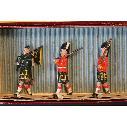 414 - Four boxed Britains ' British Soldiers ' metal figure sets to include No. 119 The Gloucestershire Re... 