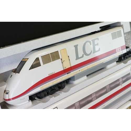 161 - Boxed LGB Lehmann 'The Big Train' G scale 90950 LCE locomotive and coach pack, complete