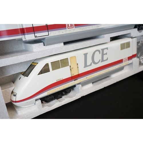 164 - Boxed LGB Lehmann 'The Big Train' G scale 90950 LCE locomotive and coach pack, complete