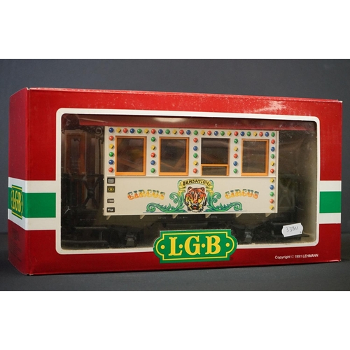 170 - Three boxed LGB Lehmann 'The Big Train' G scale Circus & Menagerie items of rolling stock to include... 