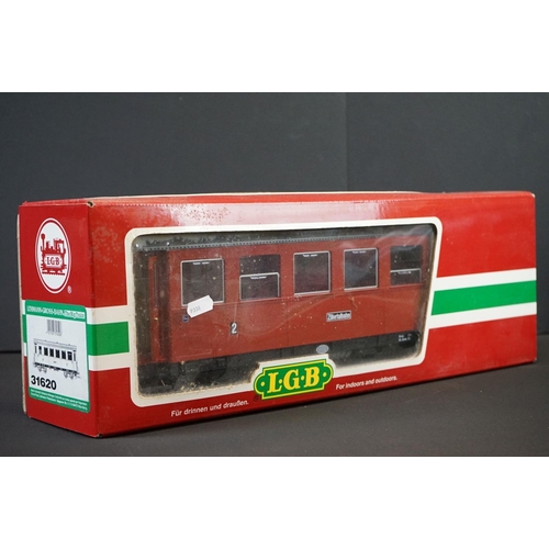 171 - Seven boxed LGB Lehmann The Big Train G scale items of rolling stock to include 46350, 30504, 40140,... 