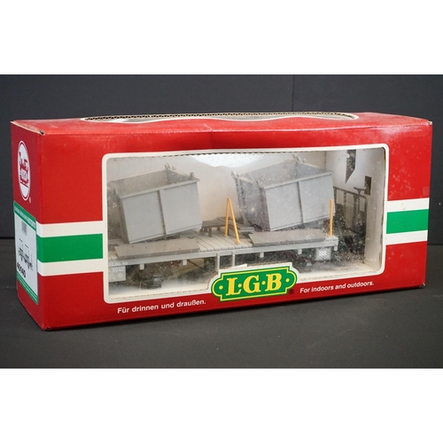 171 - Seven boxed LGB Lehmann The Big Train G scale items of rolling stock to include 46350, 30504, 40140,... 