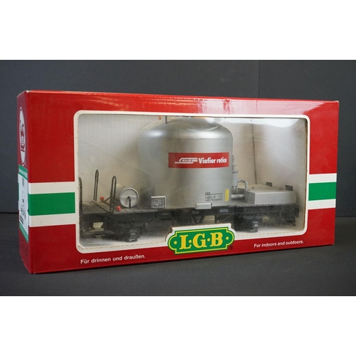 171 - Seven boxed LGB Lehmann The Big Train G scale items of rolling stock to include 46350, 30504, 40140,... 