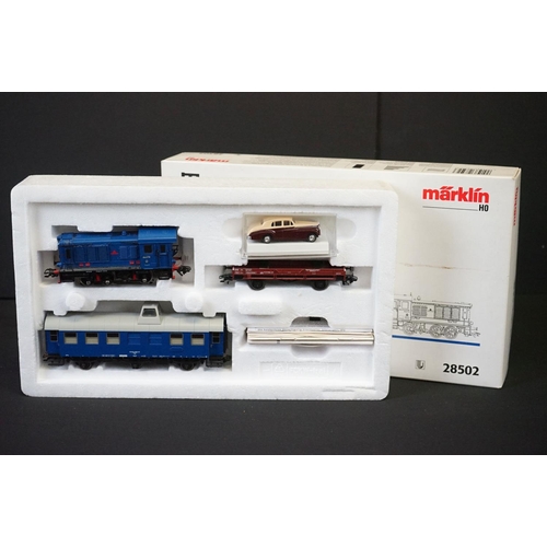 177 - Boxed Marklin HO gauge 28502 RCT Royal Corps of Transportation set, complete