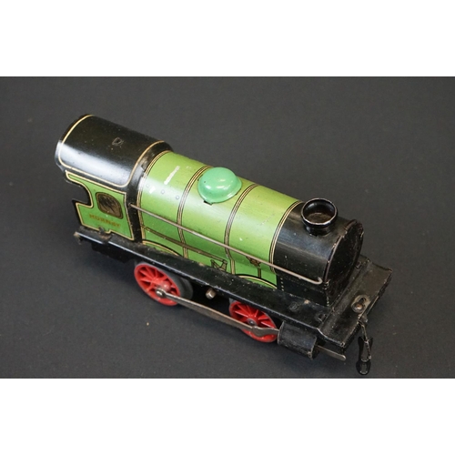 182 - Hornby O gauge GWR 4-4-2 2221 locomotive (a few areas of paint loss but vg overall) plus a boxed Hor... 