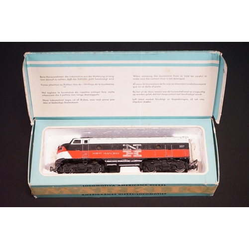 194 - Four boxed Marklin HO gauge locomotives to include 3021, 4062, 3003 & 3062, tatty boxes with tape re... 