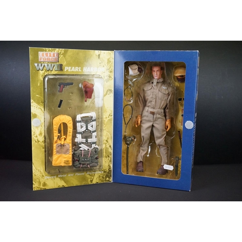 Two boxed Elite Force WWII 1/6 figures to include US Pilot Lt Doc