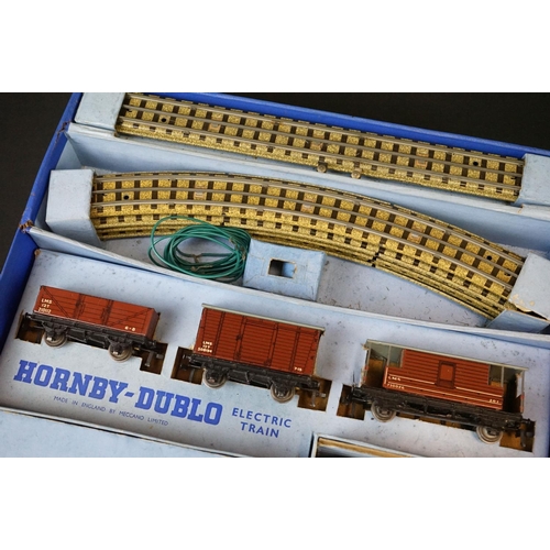 199 - Boxed Hornby Dublo EDG7 Tank Goods Train Set complete with locomotive, rolling stock, track and inst... 