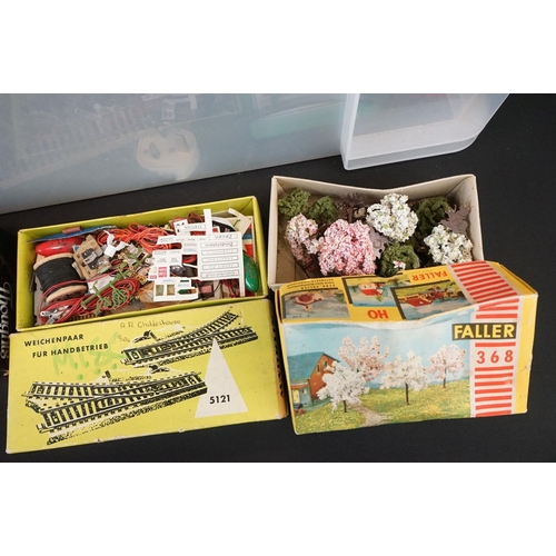 203 - Quantity of HO gauge model railway accessories to include Marklin 0-6-0 locomotive, numerous Marklin... 