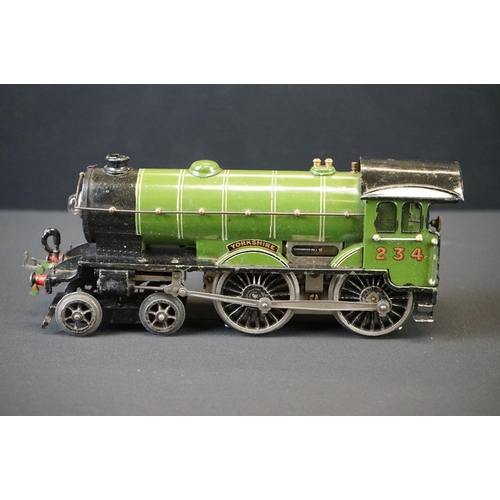 210 - Three Hornby O gauge locomotives to include Yorkshire 4-4-0 LNER with tender, LNER 4-4-2 and Souther... 