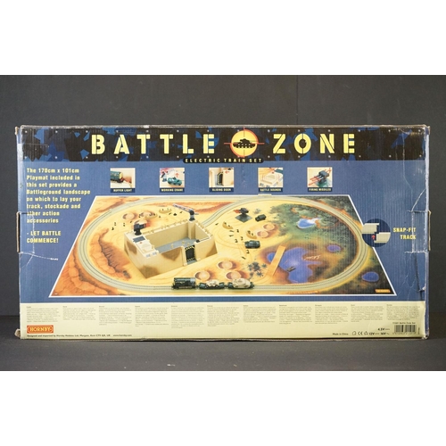 213A - Boxed Hornby OO gauge T1501 Battle Zone set, contents unchecked for completeness but appears gd with... 