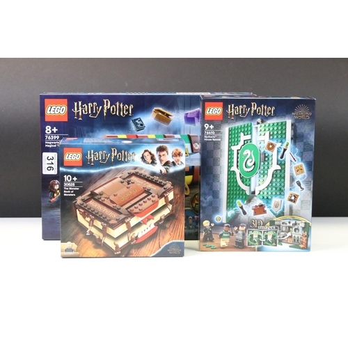 316 - Lego - Three boxed Harry Potter Wizarding World sets to include 76399 Hogwarts Magical Trunk, 76410 ... 