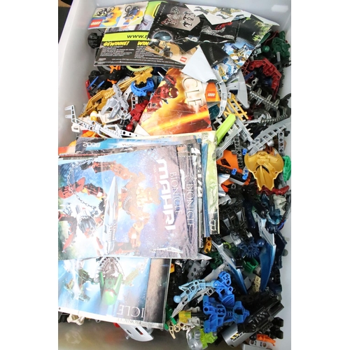 328 - Lego - Collection of various loose Lego Bionicle parts with instructions (2 boxes)