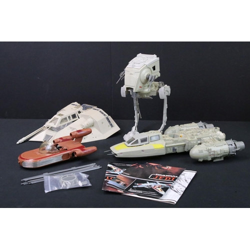 1661 - Star Wars - Six original Star Wars vehicles to include Rebel Transporter (missing escape hatch), Sco... 