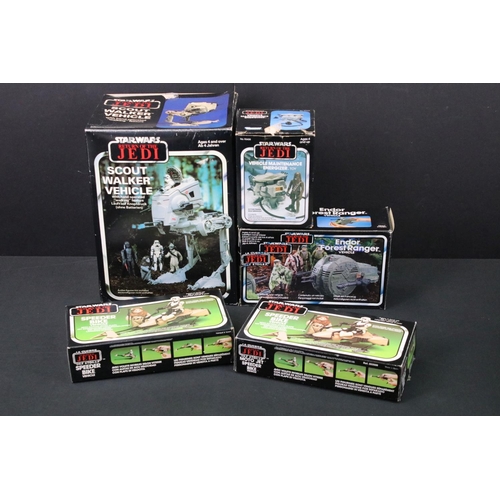 1673 - Star Wars - Four boxed original Star Wars Tri Logo Return Of The Jedi vehicle sets to include Scout ... 