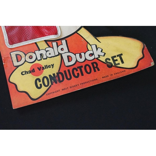 381 - Chad Valley Donald Duck Conductor Set (card showing some wear with tape repairs, near complete) plus... 