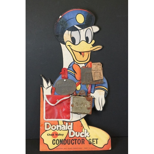 381 - Chad Valley Donald Duck Conductor Set (card showing some wear with tape repairs, near complete) plus... 