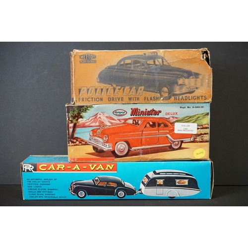 385 - 12 Boxed plastic and metal models to include Minister Deluxe in black, Friction Drive Rolls Royce Si... 