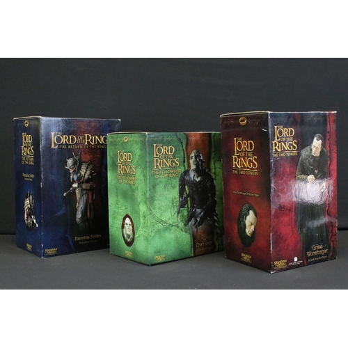 Three boxed Sideshow Weta Lord Of The Rings Polystone Collectibles