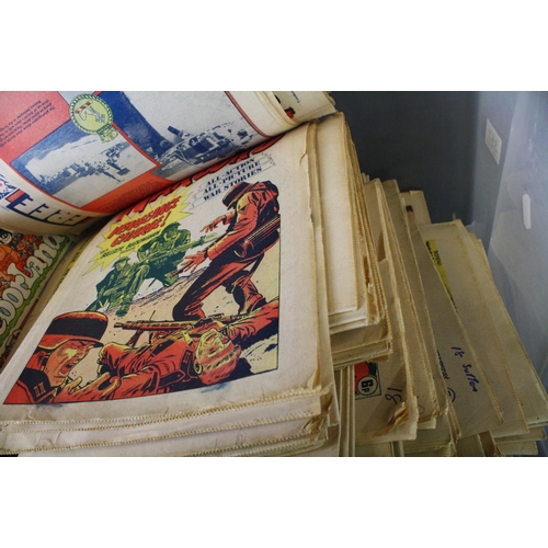 357 - Comics - Large collection of war related comics featuring Battle Action & Warlord (2 boxes)