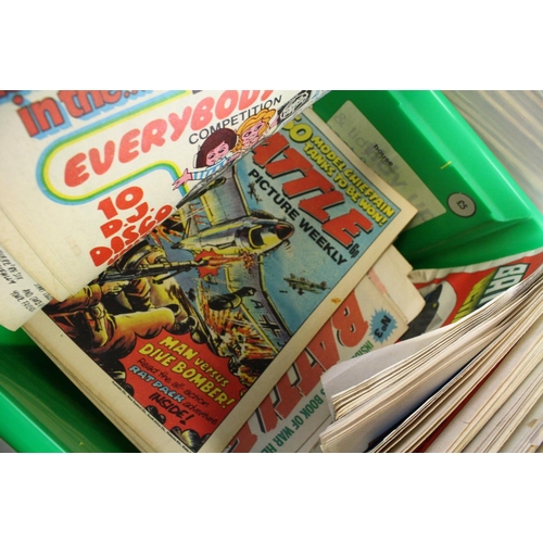 357 - Comics - Large collection of war related comics featuring Battle Action & Warlord (2 boxes)