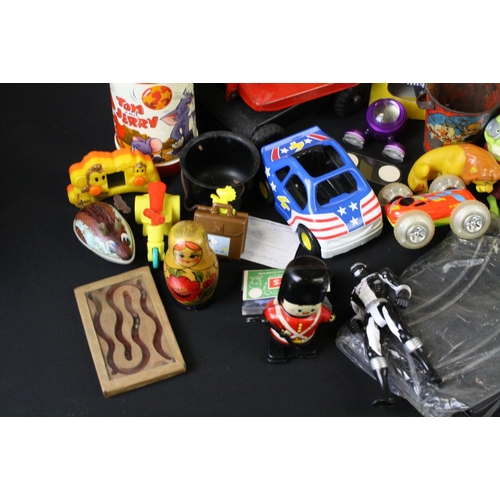 368 - Mixed toys to include a boxed Pelham Puppets Nurse, mid 20th C Japanese tin plate mechanical monkey ... 
