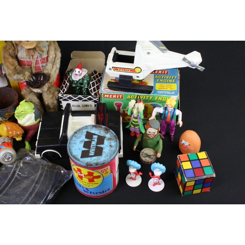 368 - Mixed toys to include a boxed Pelham Puppets Nurse, mid 20th C Japanese tin plate mechanical monkey ... 