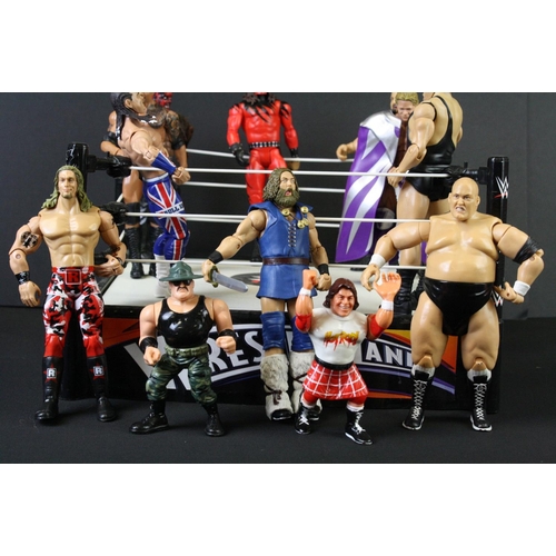 371 - WWF / WWE Wrestling - 12 figures to include 2 x original Hasbro examples (Rowdy Roddy Piper & Sgt Sl... 