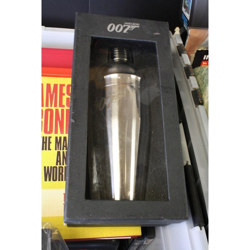 376 - Collection Of James Bond Collectibles to include 2 x boxed Martini Shaker (1 x sealed), 1 x Quantum ... 