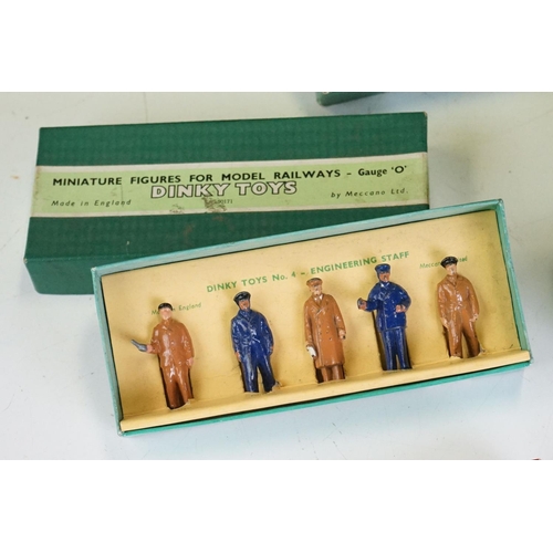 127 - Five boxed Dinky O gauge model railway metal figure sets to include 2 x No 1 Station Staff (variants... 