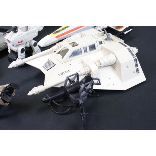 1655 - Star Wars - Six original Star Wars Vehicles to include Slave 1 (complete), Battle Damaged X-Wing Fig... 