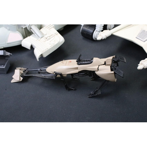 1655 - Star Wars - Six original Star Wars Vehicles to include Slave 1 (complete), Battle Damaged X-Wing Fig... 